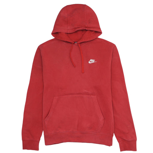 Nike Men’s Red Pullover Hoodie M Regular Fit Fleece Sweatshirt