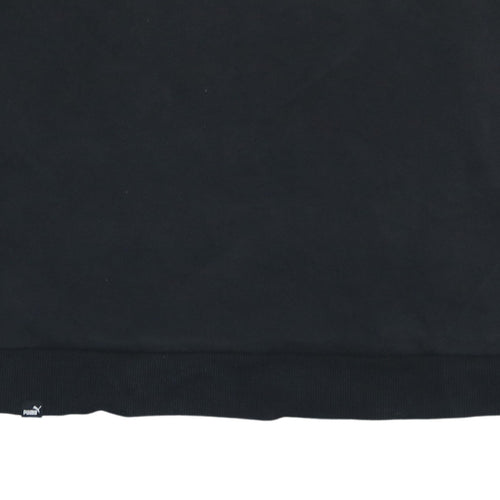 Puma Womens Black Logo Crew Neck Pullover Sweatshirt Size L