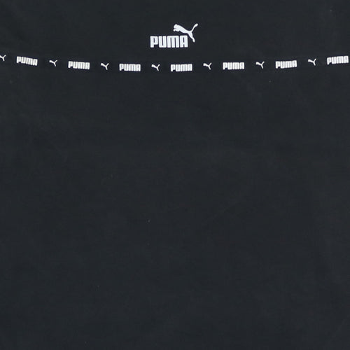 Puma Womens Black Logo Crew Neck Pullover Sweatshirt Size L