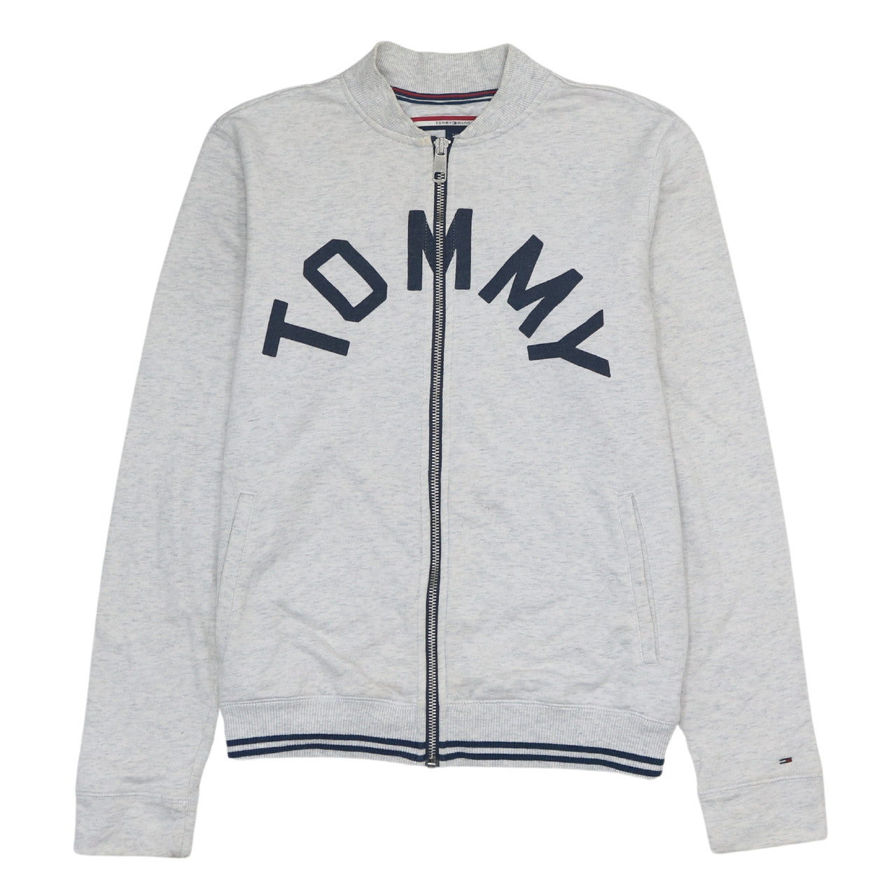 Tommy Hilfiger Womens Grey Full Zip Sweatshirt Size S Casual