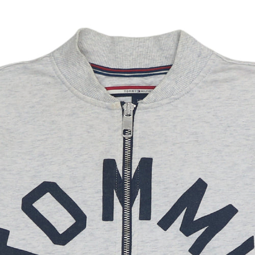 Tommy Hilfiger Womens Grey Full Zip Sweatshirt Size S Casual