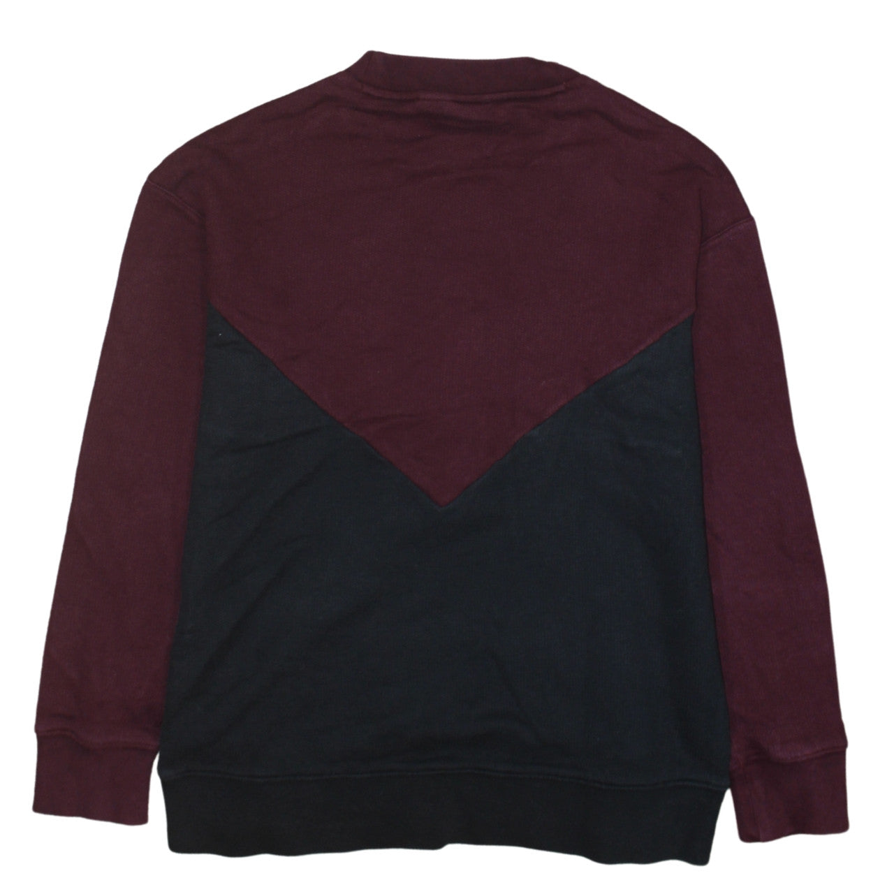 Adidas Women Burgundy Black Colourblock Logo Sweatshirt Size 4