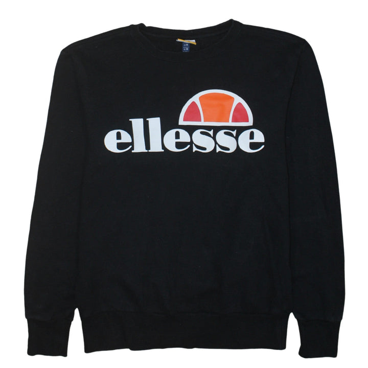 Ellesse Mens Black Pullover Sweatshirt M Regular Fit Logo Jumper