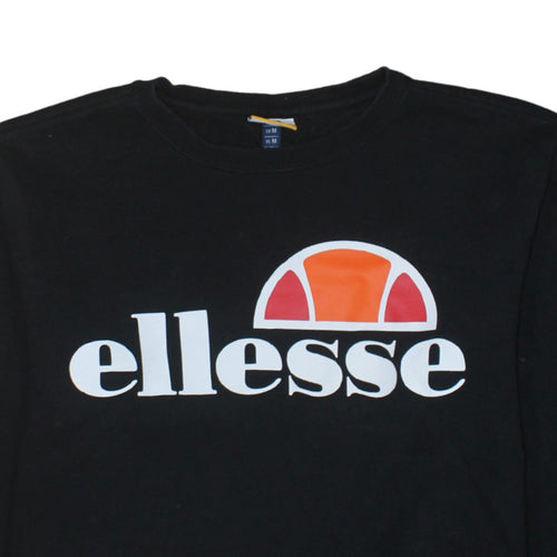 Ellesse Mens Black Pullover Sweatshirt M Regular Fit Logo Jumper