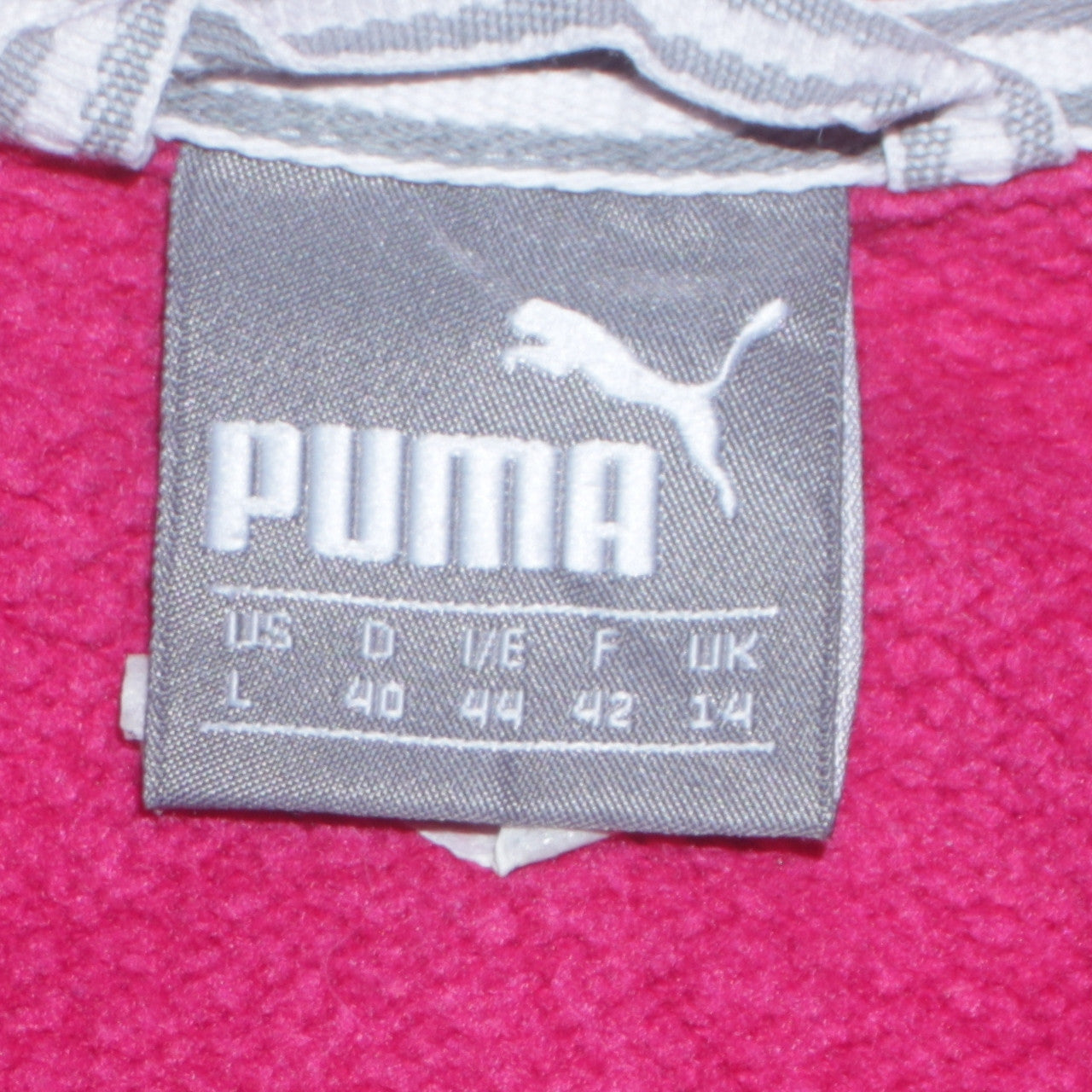 Puma Womens Pink Full Zip Hoodie Size 14 Cotton Blend Casual