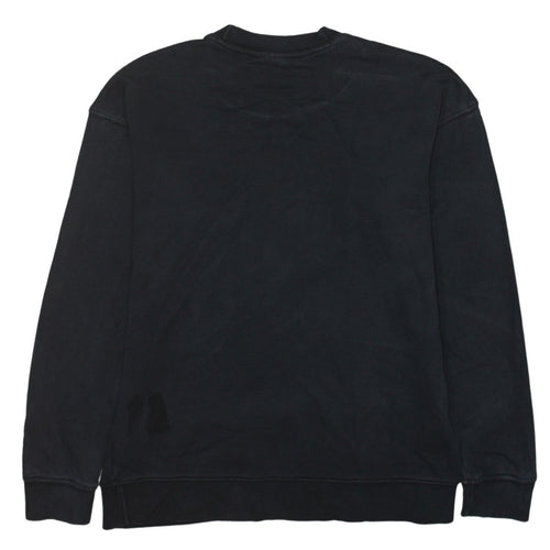 Adidas Women Black Crew Neck Pullover Sweatshirt UK 10 Logo Print