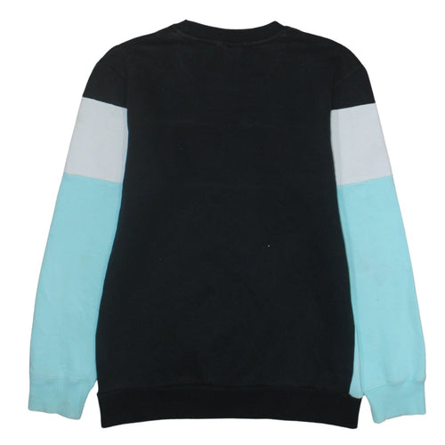 Fila Womens Black Blue Colourblock Logo Sweatshirt Size 16