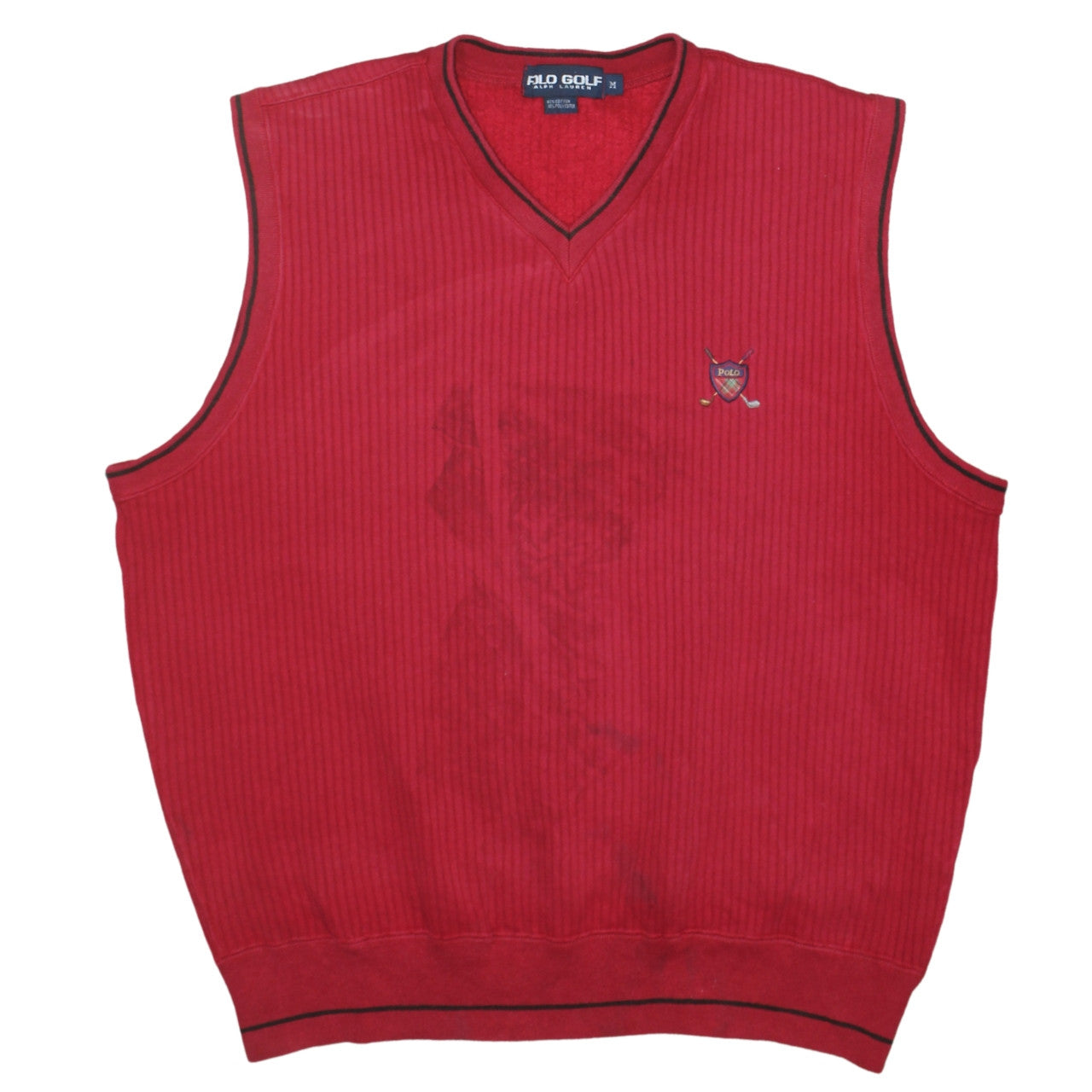 Polo Ralph Lauren Men's Red Cotton Knit Golf Vest M Classic Fit