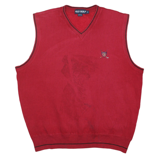 Polo Ralph Lauren Men's Red Cotton Knit Golf Vest M Classic Fit