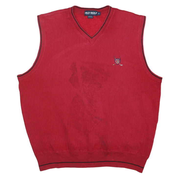 Polo Ralph Lauren Men's Red Cotton Knit Golf Vest M Classic Fit