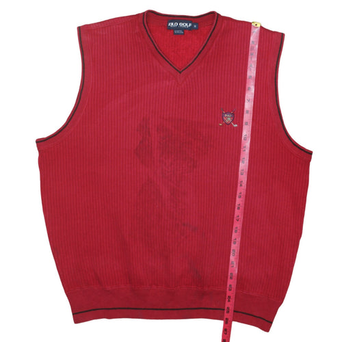 Polo Ralph Lauren Men's Red Cotton Knit Golf Vest M Classic Fit