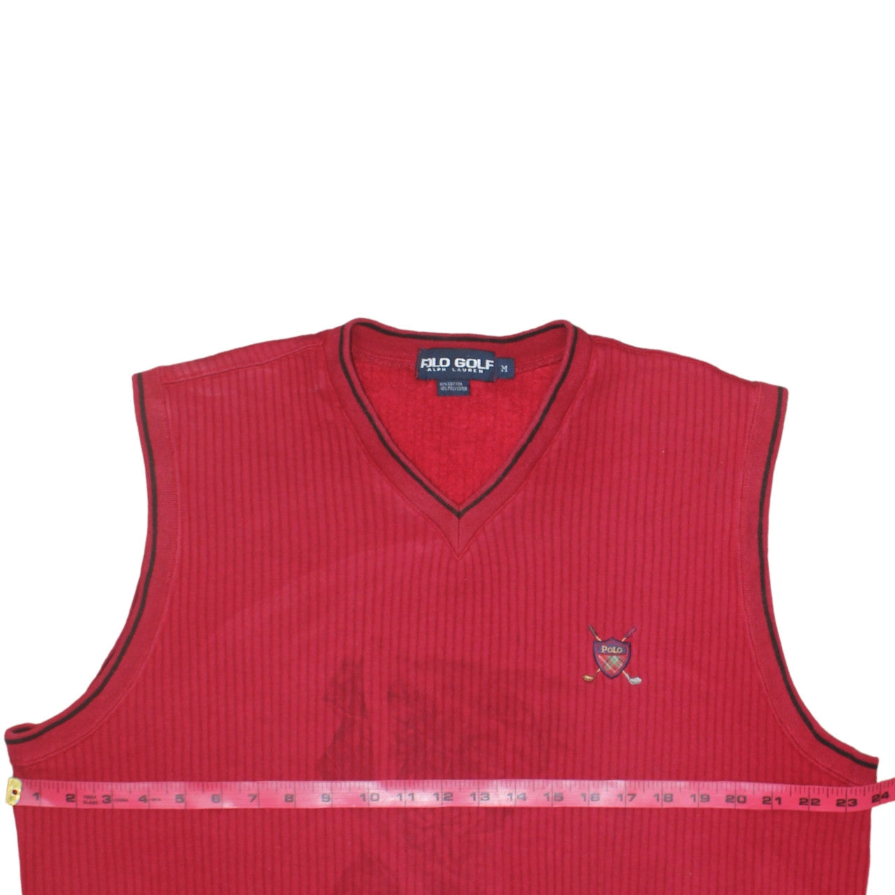 Polo Ralph Lauren Men's Red Cotton Knit Golf Vest M Classic Fit