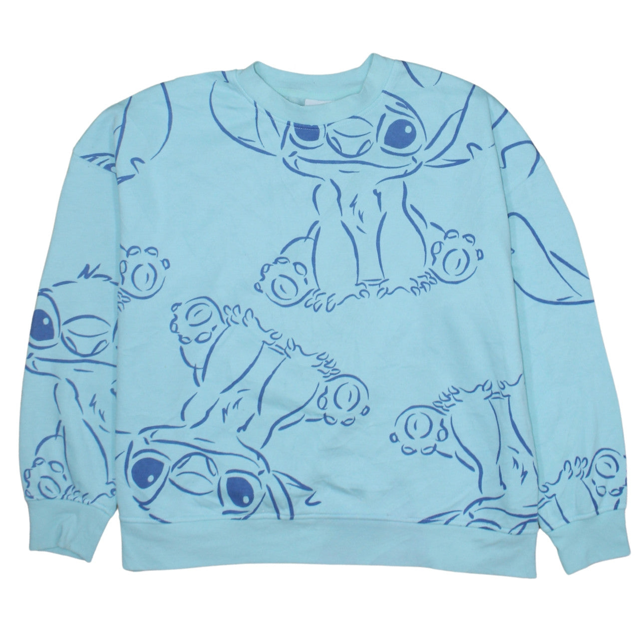 Disney Primark Women Blue Stitch Pullover Sweatshirt L