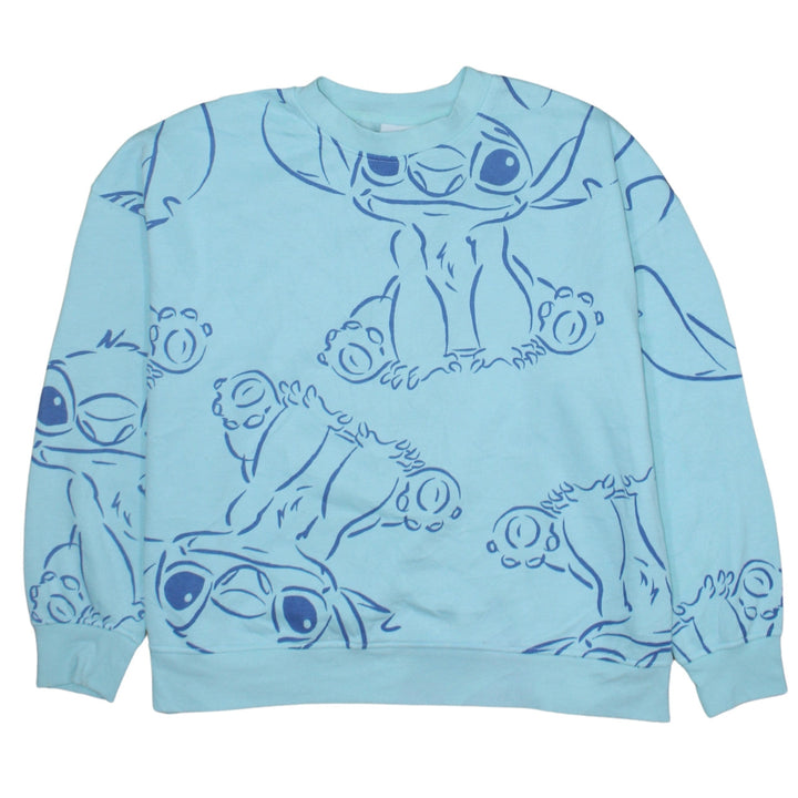 Disney Primark Women Blue Stitch Pullover Sweatshirt L