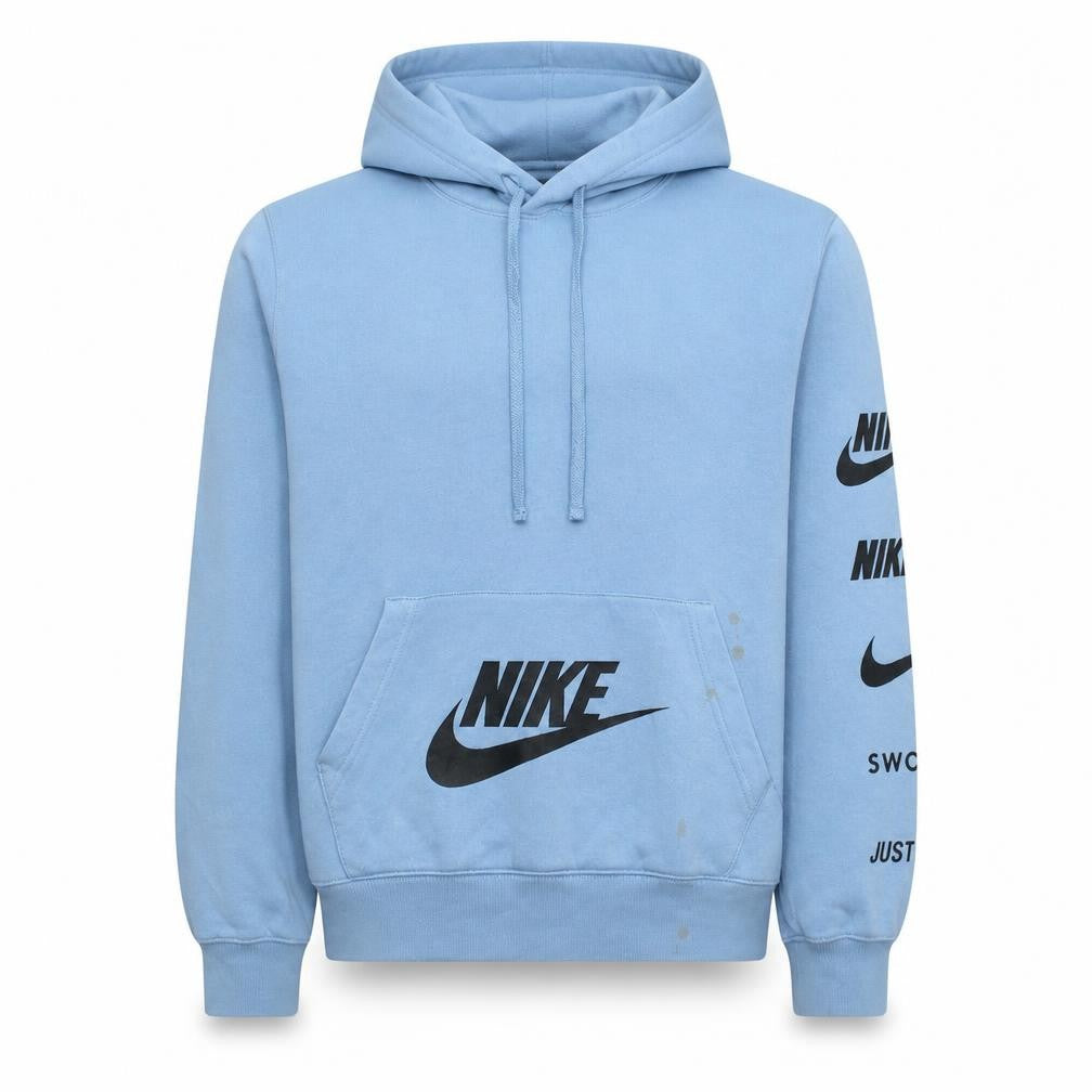 Nike Men's Blue Pullover Hoodie Small Logo Fleece Sportswear