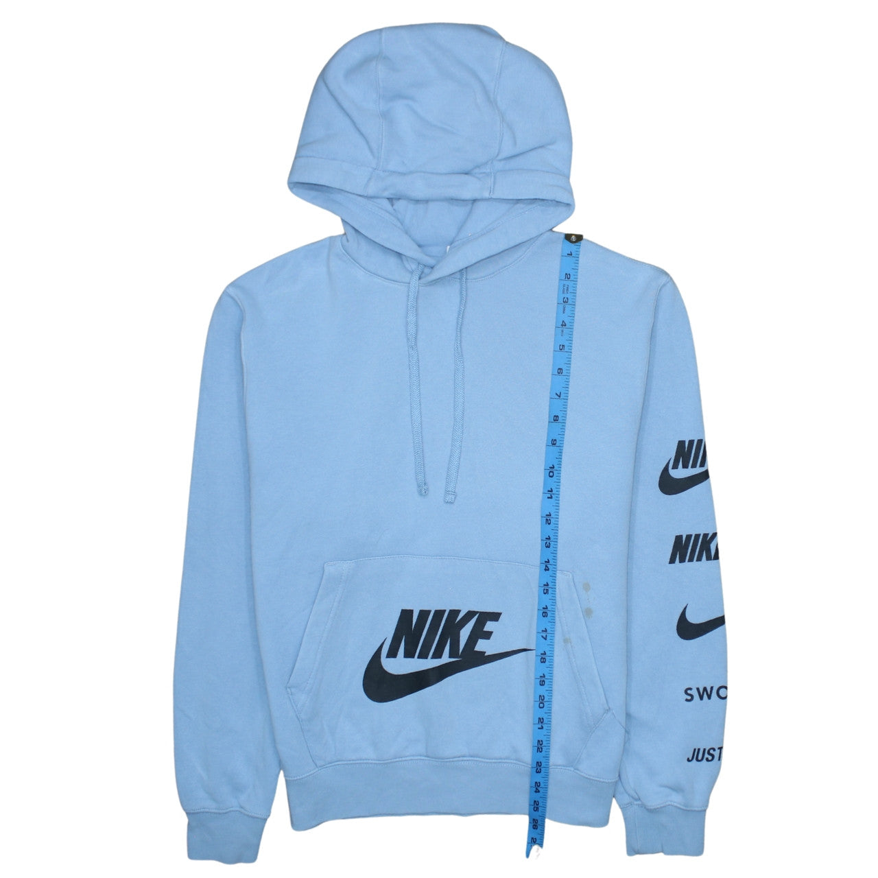 Nike Men's Blue Pullover Hoodie Small Logo Fleece Sportswear