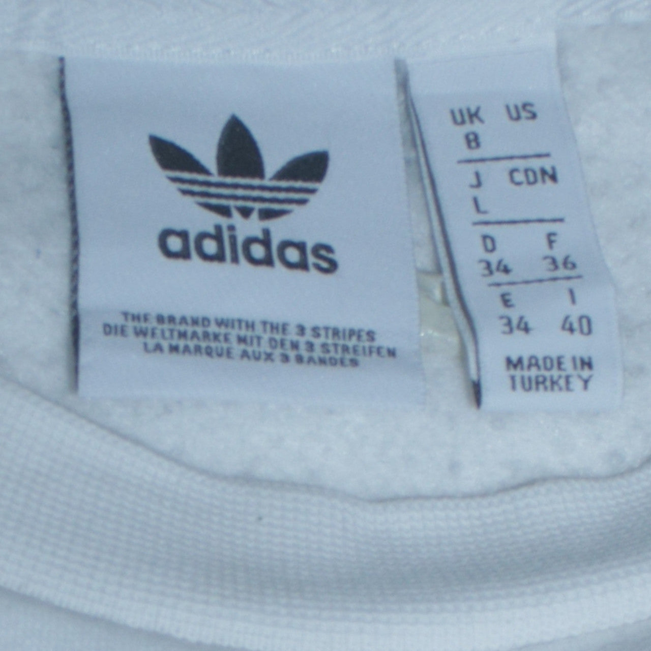Adidas Women White Crew Neck Long Sleeve Pullover Sweatshirt Size 8