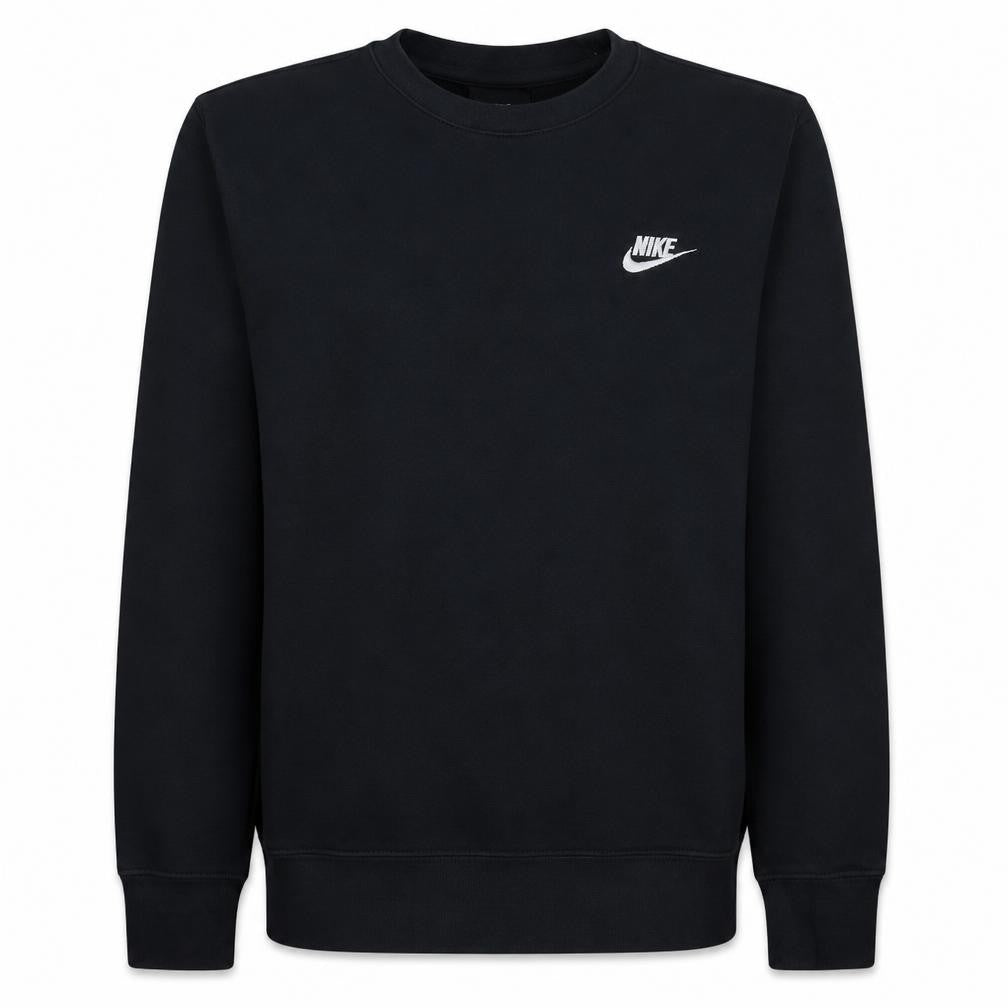Front view of Nike Men's Black Small Pullover Crew Neck Sweatshirt