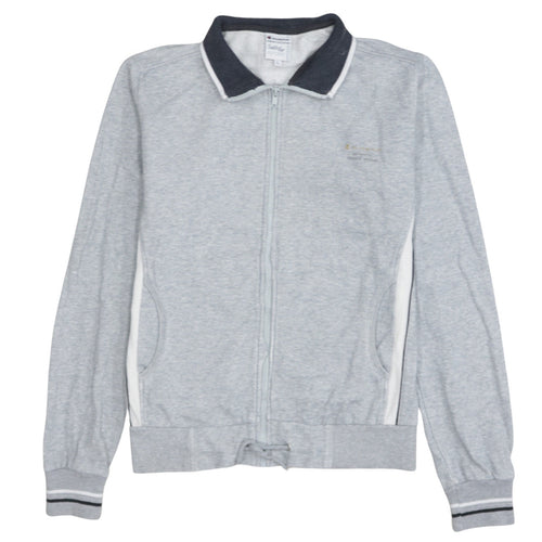 Champion Women's Grey Full Zip Hoodie L Sportswear Sweatshirt