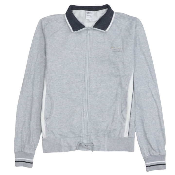 Champion Women's Grey Full Zip Hoodie L Sportswear Sweatshirt