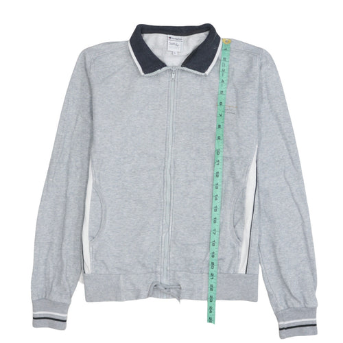 Champion Women's Grey Full Zip Hoodie L Sportswear Sweatshirt