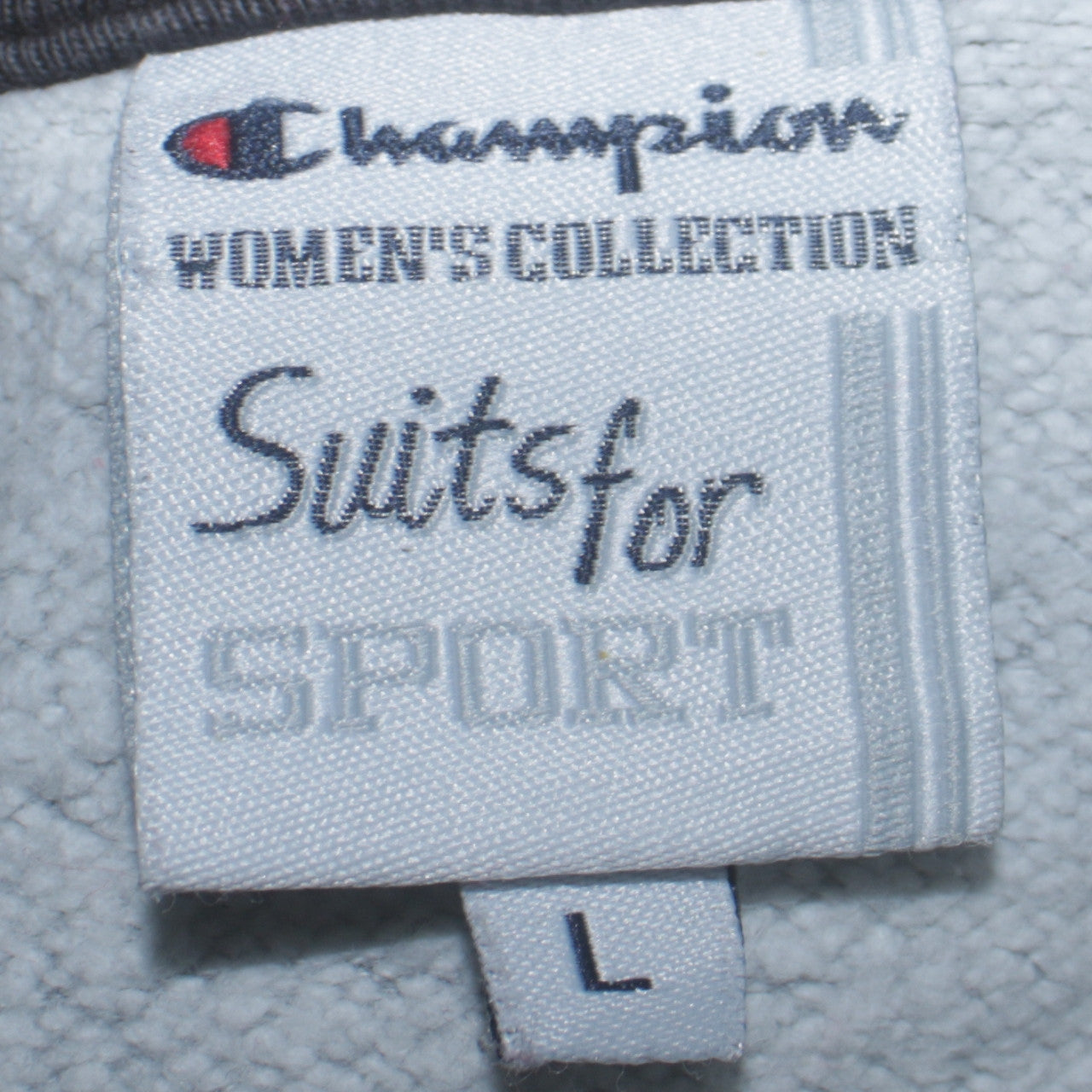 Champion Women's Grey Full Zip Hoodie L Sportswear Sweatshirt