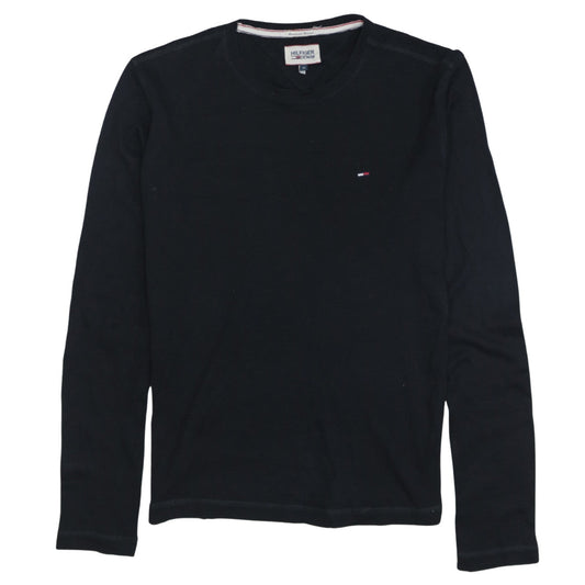 Hilfiger Denim Men's Black Long Sleeve Crew Neck Cotton T-Shirt M