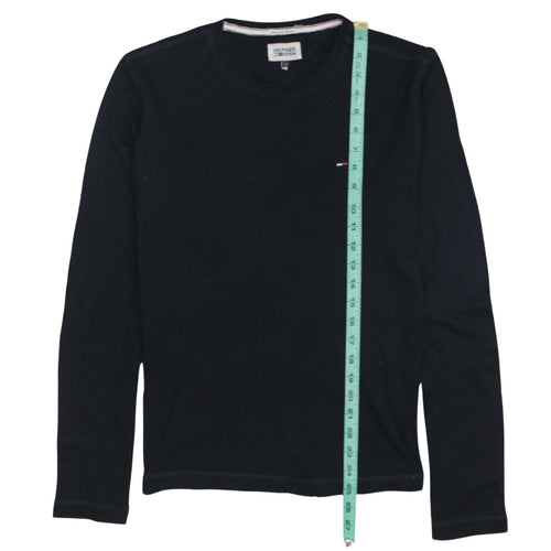 Hilfiger Denim Men's Black Long Sleeve Crew Neck Cotton T-Shirt M