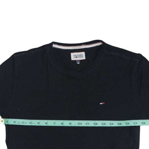 Hilfiger Denim Men's Black Long Sleeve Crew Neck Cotton T-Shirt M