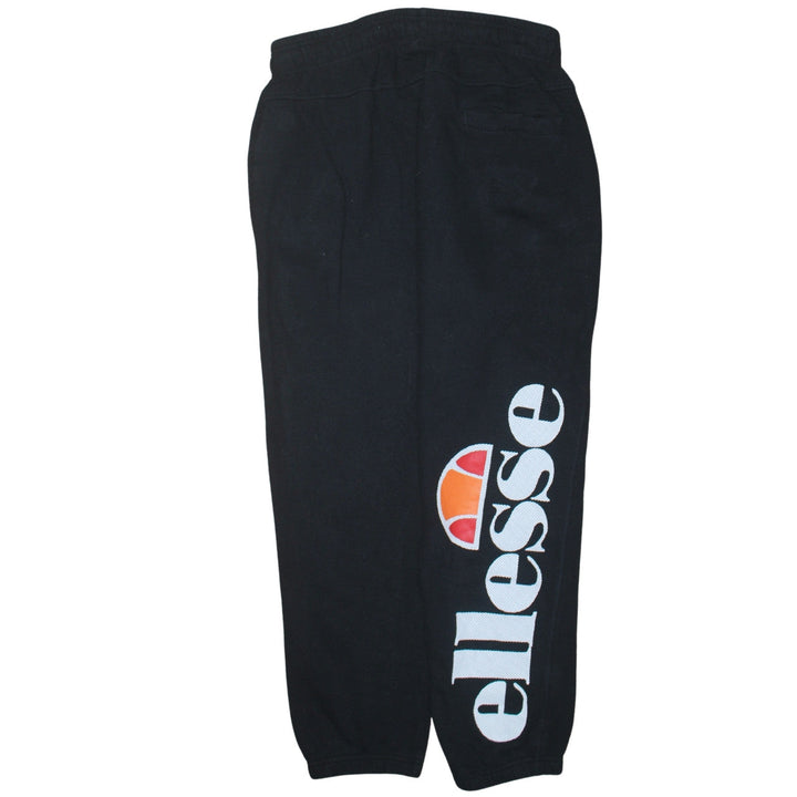 Ellesse Women's Black Joggers L Cotton Blend Fleece Tapered Sweatpants