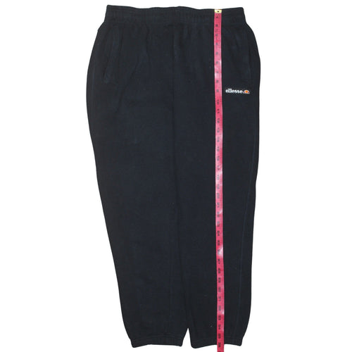 Ellesse Women's Black Joggers L Cotton Blend Fleece Tapered Sweatpants