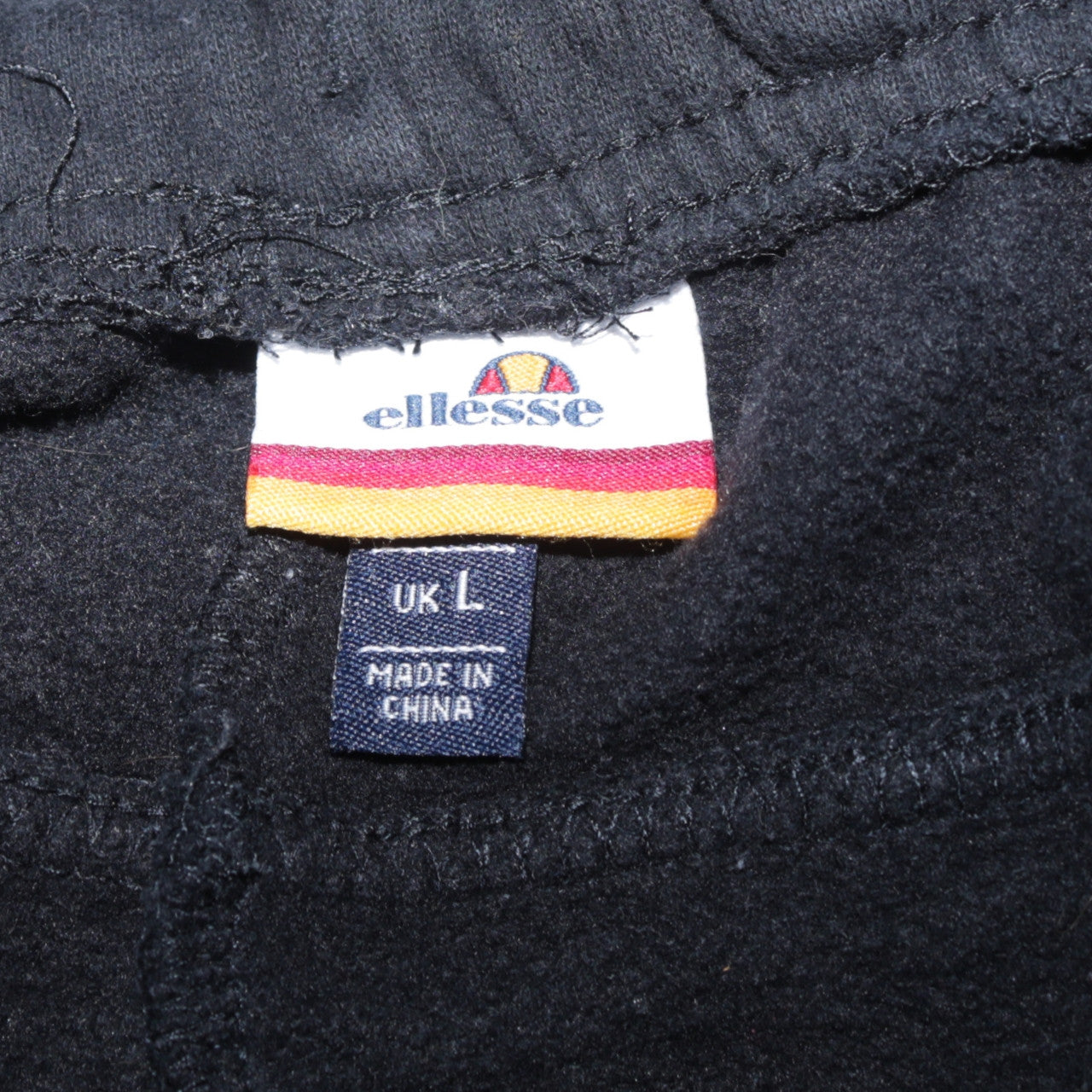 Ellesse Women's Black Joggers L Cotton Blend Fleece Tapered Sweatpants
