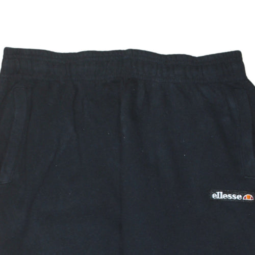 Ellesse Women's Black Joggers L Cotton Blend Fleece Tapered Sweatpants