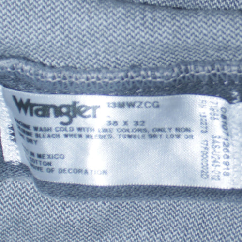 Wrangler Men's Blue Denim Straight Jeans 36x32 Regular Fit