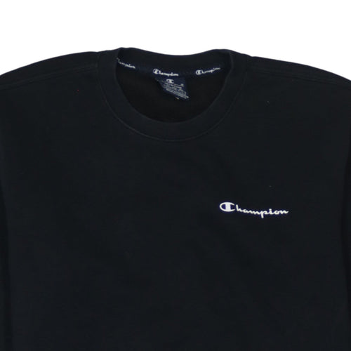Champion Men's Black Medium Pullover Sweatshirt Crew Neck Embroidered Logo