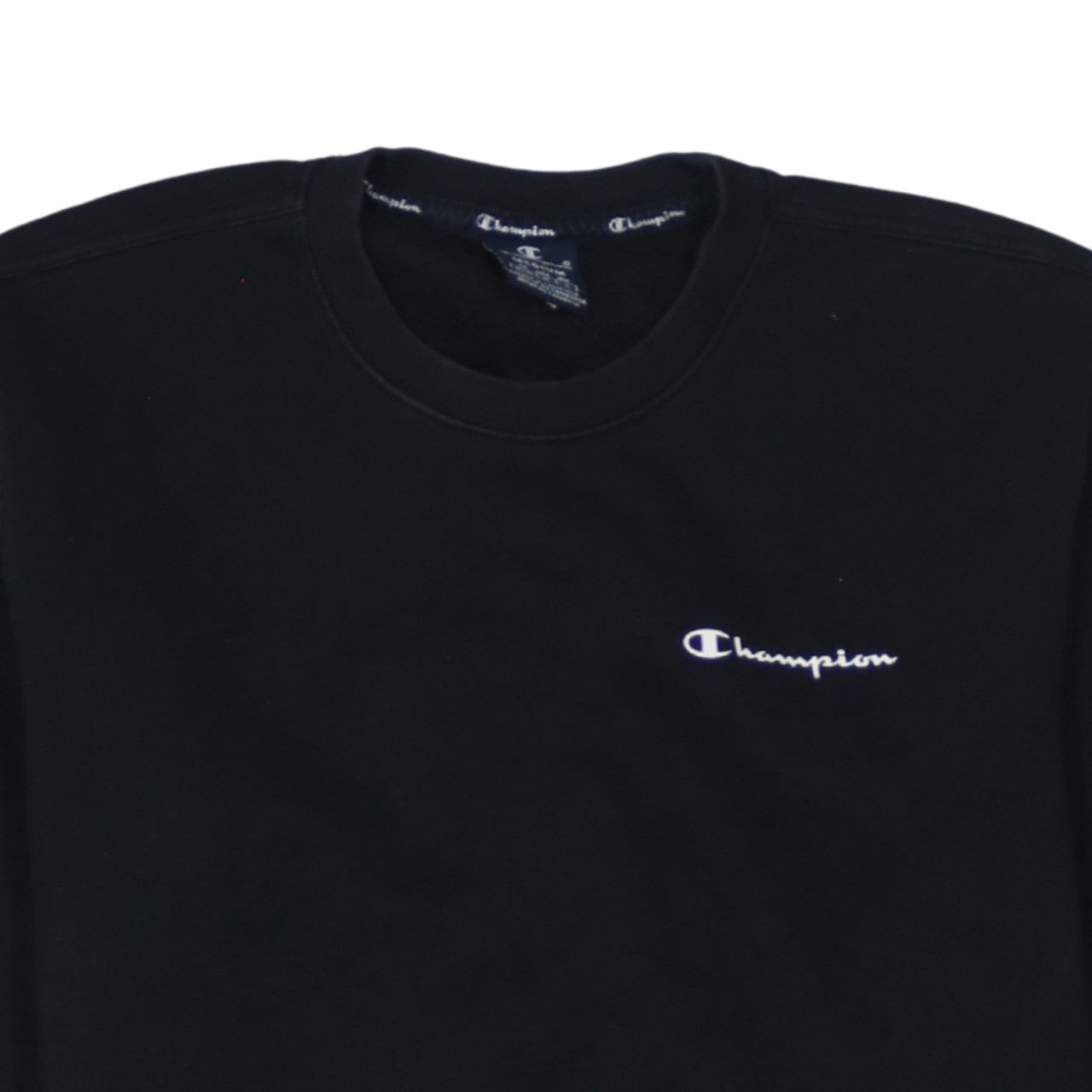 Champion Men's Black Medium Pullover Sweatshirt Crew Neck Embroidered Logo