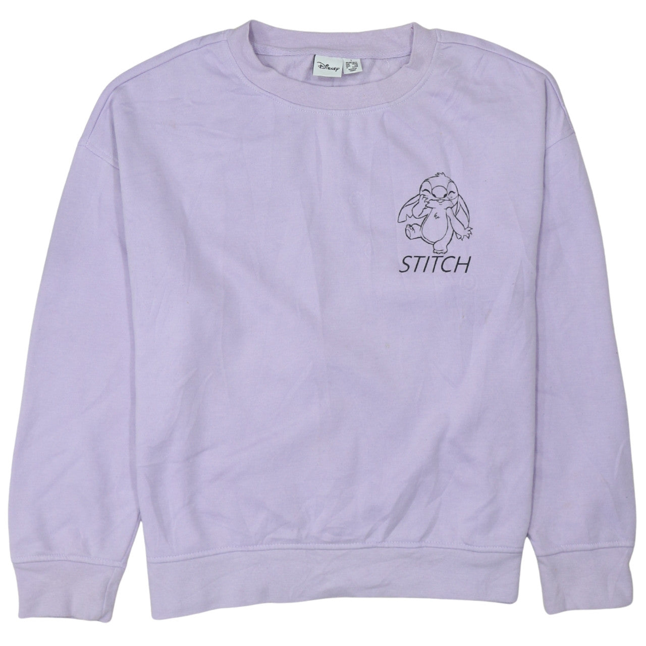 Disney Womens Purple Stitch Sweatshirt Small Pullover Crew Neck
