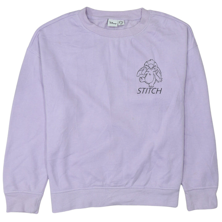 Disney Womens Purple Stitch Sweatshirt Small Pullover Crew Neck