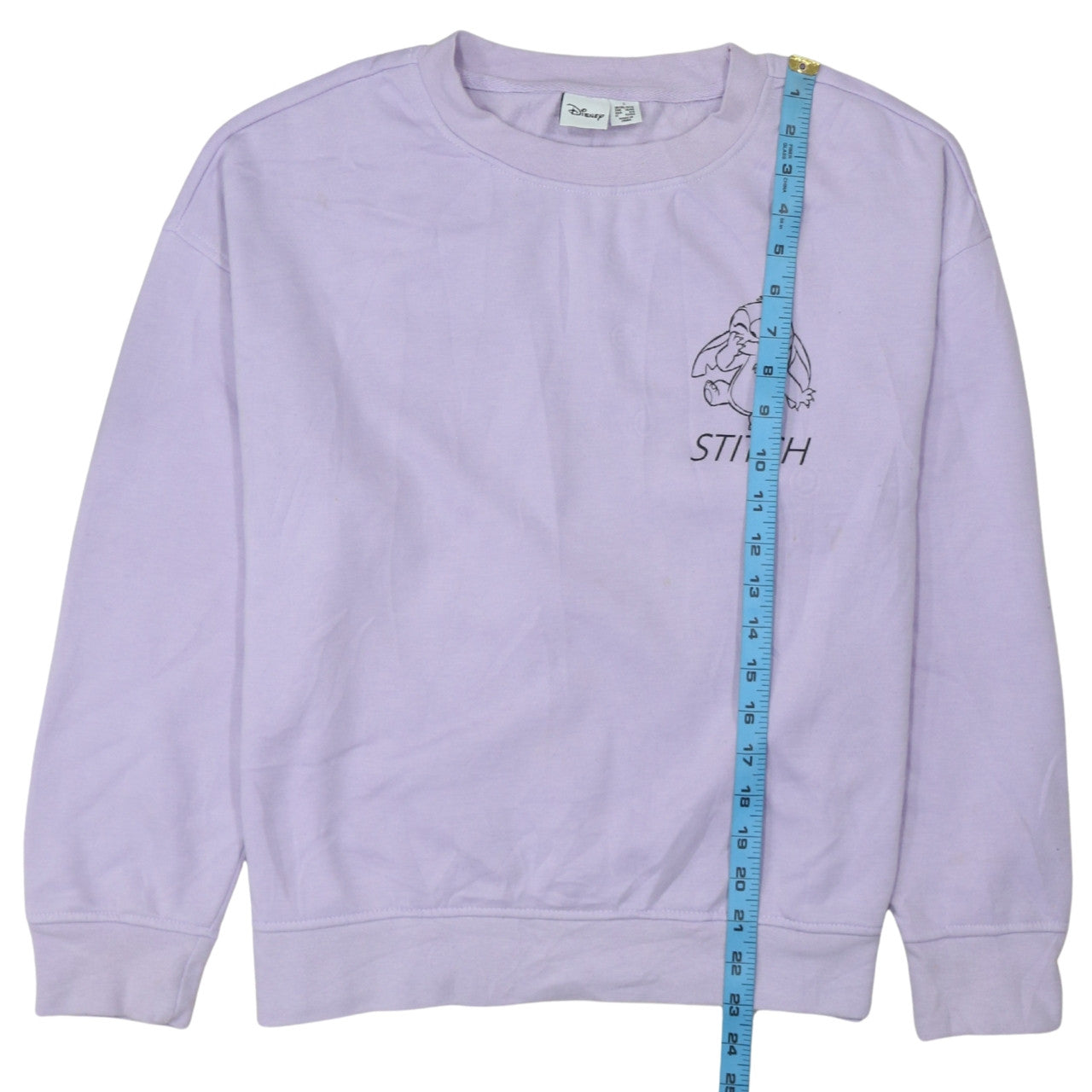 Disney Womens Purple Stitch Sweatshirt Small Pullover Crew Neck