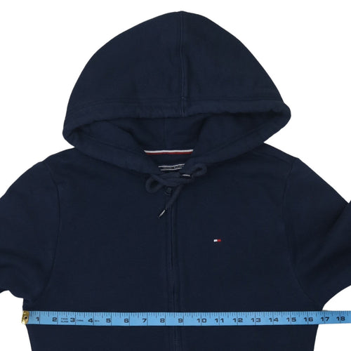 Tommy Hilfiger Women's Navy Full Zip Hoodie Size S Cotton Blend