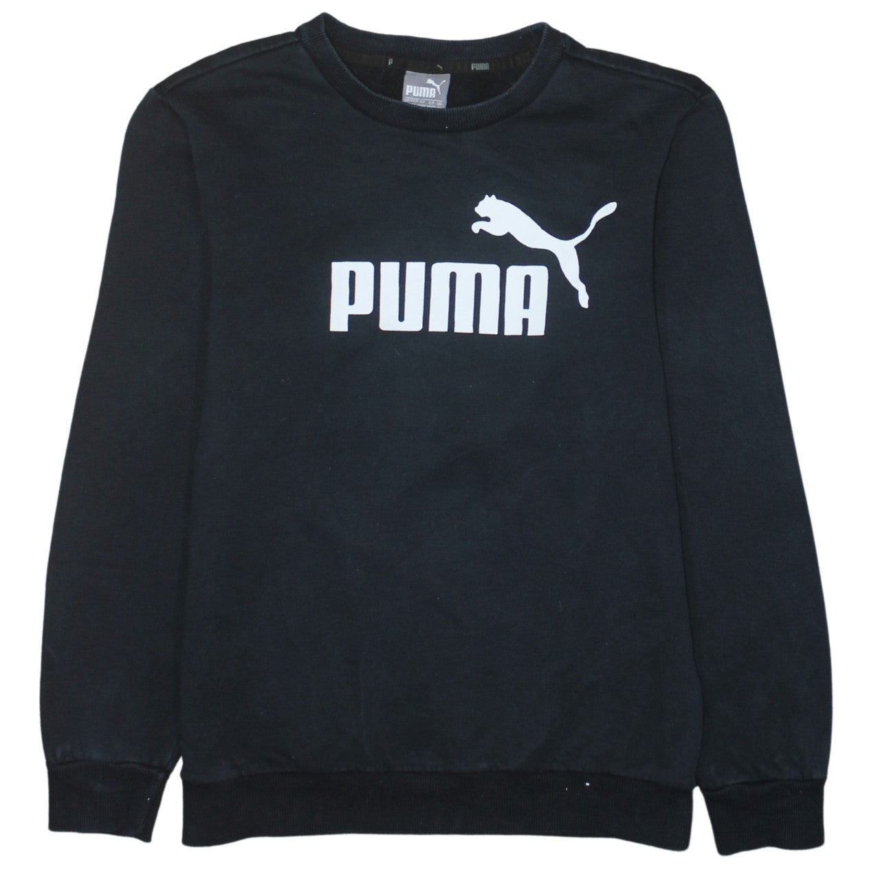 Puma Men's Black XS Crew Neck Logo Pullover Sweatshirt