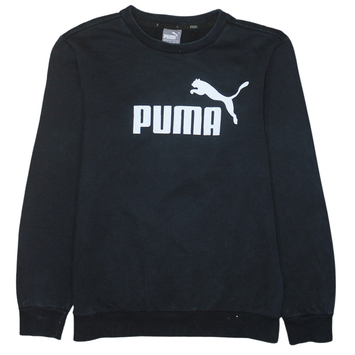 Puma Men's Black XS Crew Neck Logo Pullover Sweatshirt