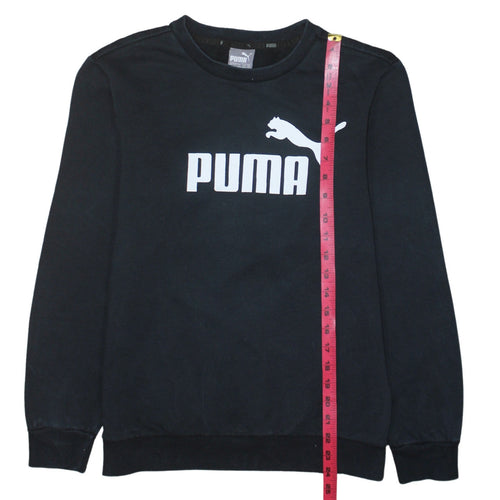 Puma Men's Black XS Crew Neck Logo Pullover Sweatshirt