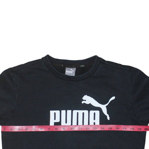 Puma Men's Black XS Crew Neck Logo Pullover Sweatshirt