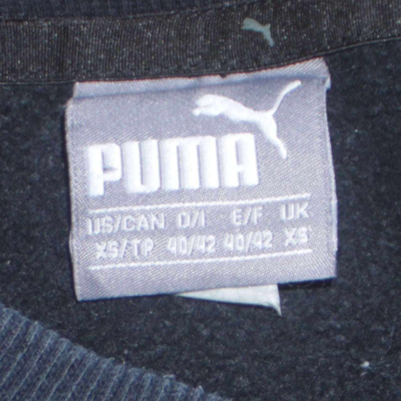 Puma Men's Black XS Crew Neck Logo Pullover Sweatshirt