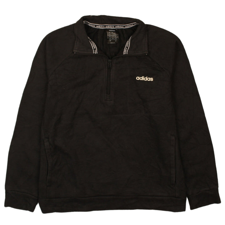 Adidas Womens Black L 1/2 Zip Sweatshirt Pullover