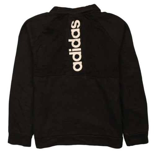 Adidas Womens Black L 1/2 Zip Sweatshirt Pullover