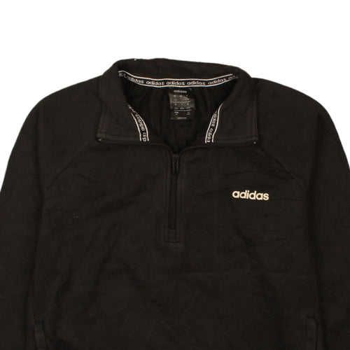 Adidas Womens Black L 1/2 Zip Sweatshirt Pullover
