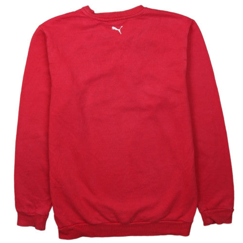 Puma Womens Red Crew Neck Sweatshirt XL Logo Print Casual