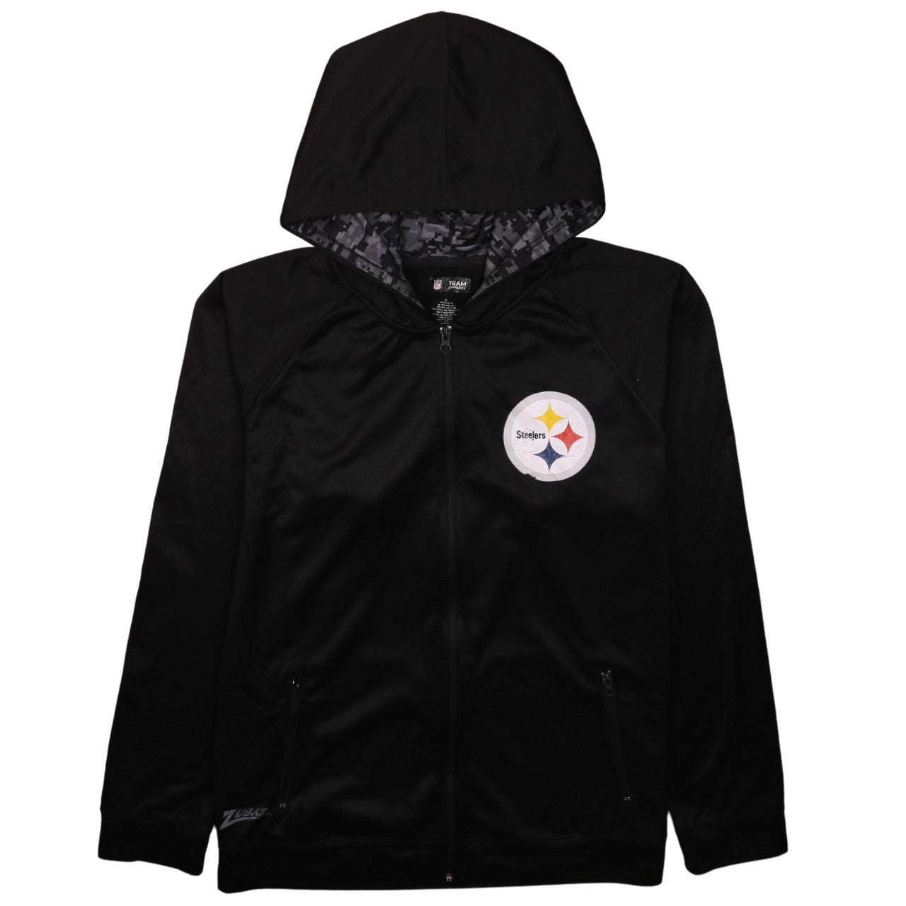 NFL Team Apparel Men’s Black Full Zip Hoodie XL Steelers Sportswear
